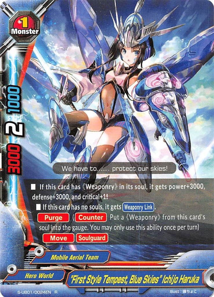 Image for "First Style Tempest, Blue Skies" Ichijo Haruka (S-UB01: Superhero Wars Omega -Advent of Cosmoman!-) (S-UB01/0024EN) - Future Card BuddyFight