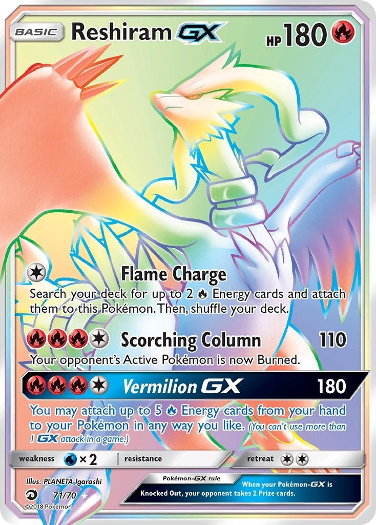 Image for Reshiram GX (Secret) (Dragon Majesty) (71/70) - Pokemon