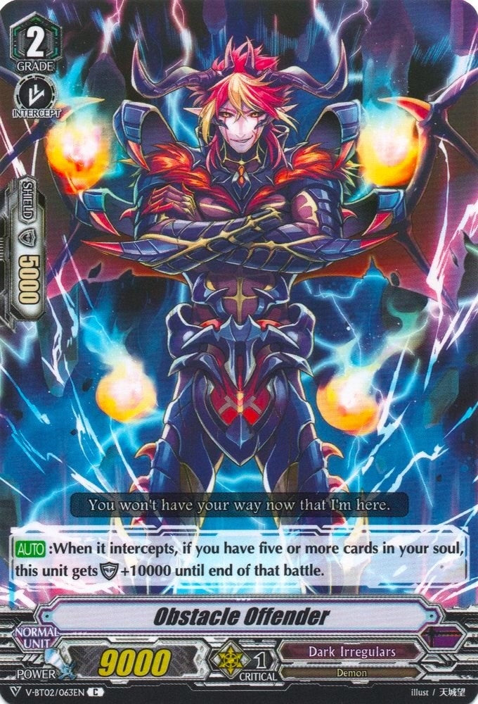 Image for Obstacle Offender (V-BT02 : Strongest! Team AL4) (V-BT02/063EN) - Cardfight Vanguard