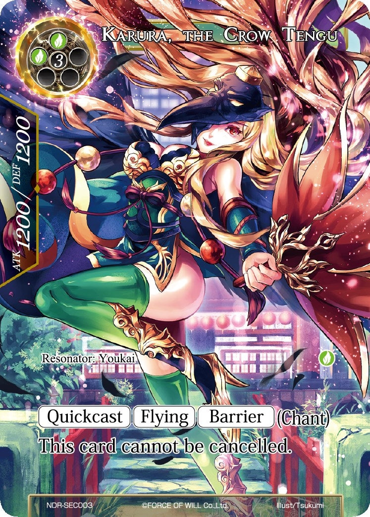 Image for Karura, the Crow Tengu (Secret) (New Dawn Rises) (NDR-SEC003) - Force of Will