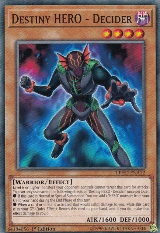 Image for Destiny HERO - Decider (Legendary Hero Decks) (LEHD-ENA12) - YuGiOh