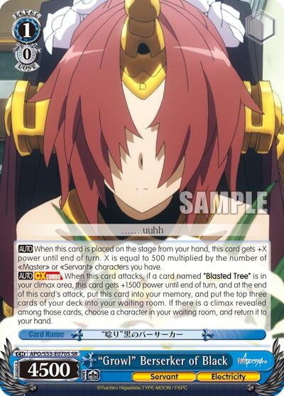 Image for "Growl" Berserker of Black (SR) (Fate/Apocrypha) (APO/S53-E070S SR) - Weiss Schwarz