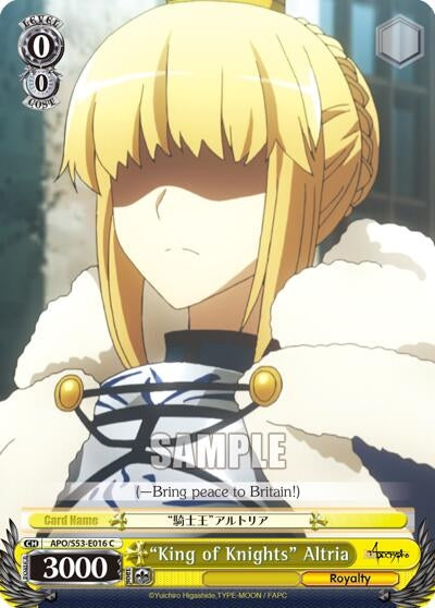 Image for "King of Knights" Altria (Fate/Apocrypha) (APO/S53-E016 C) - Weiss Schwarz
