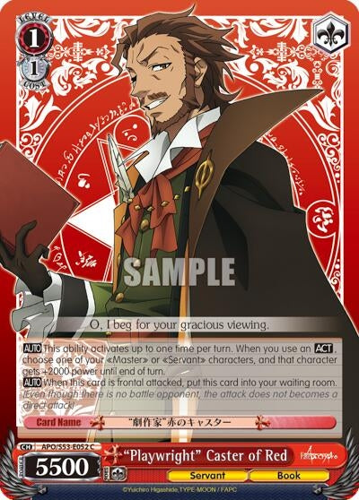 Image for "Playwright" Caster of Red (Fate/Apocrypha) (APO/S53-E052 C) - Weiss Schwarz