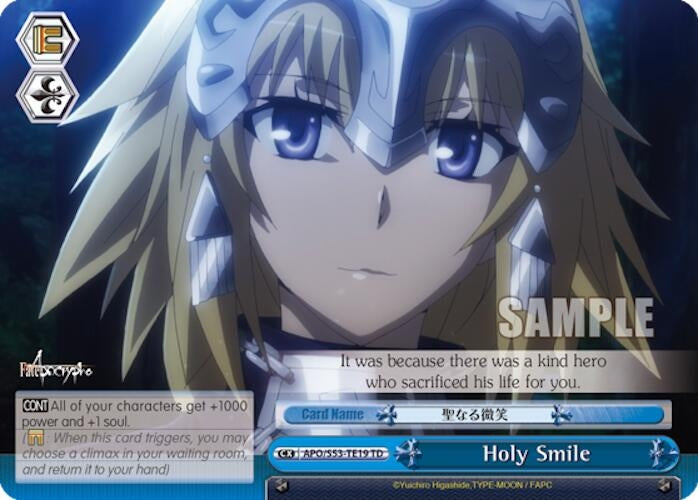 Image for Holy Smile (Fate/Apocrypha) (APO/S53-TE19 TD) - Weiss Schwarz