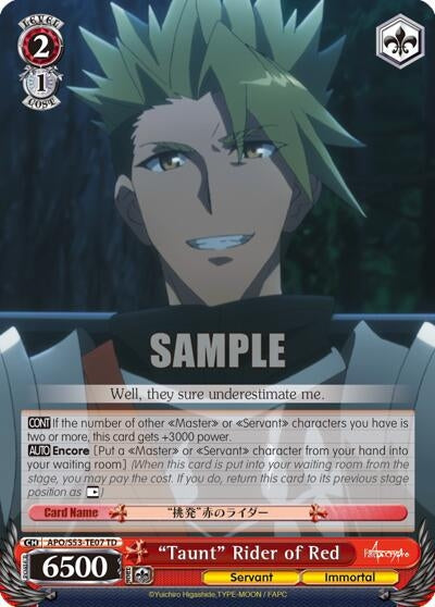 Image for "Taunt" Rider of Red (Fate/Apocrypha) (APO/S53-TE07 TD) - Weiss Schwarz