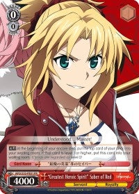 Image for "Greatest Heroic Spirit" Saber of Red (Fate/Apocrypha) (APO/S53-PE01 PR) - Weiss Schwarz