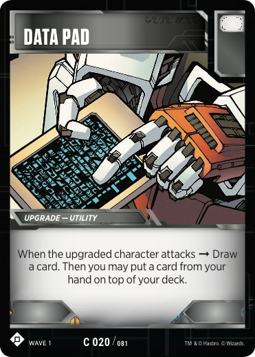 Image for Data Pad (Wave 1) (20) - Transformers TCG