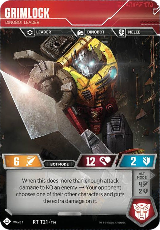 Image for Grimlock - Dinobot Leader (Wave 1) (21) - Transformers TCG
