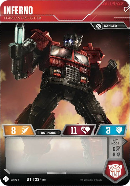 Image for Inferno - Fearless Firefighter (Wave 1) (22) - Transformers TCG
