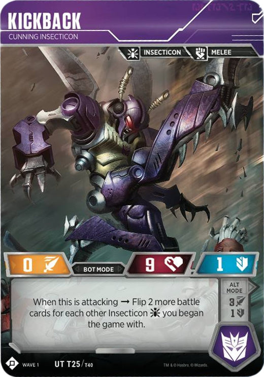 Image for Kickback - Cunning Insecticon (Wave 1) (25) - Transformers TCG