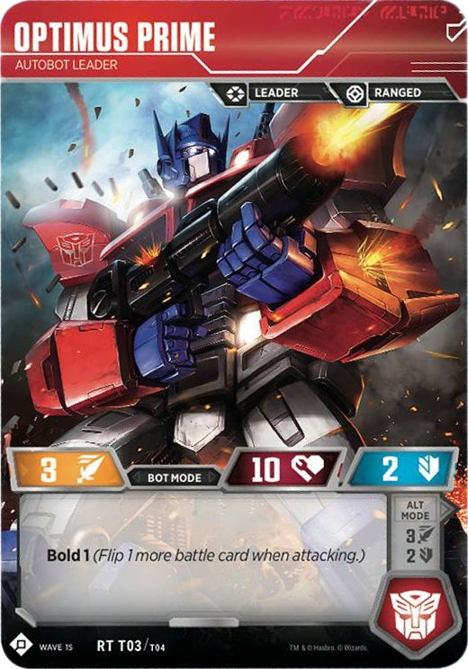 Image for Optimus Prime - Autobot Leader (Autobots Starter Set) (Wave 1) (3) - Transformers TCG