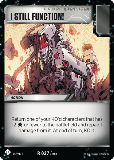 Image for I Still Function! (Wave 1) (37) - Transformers TCG