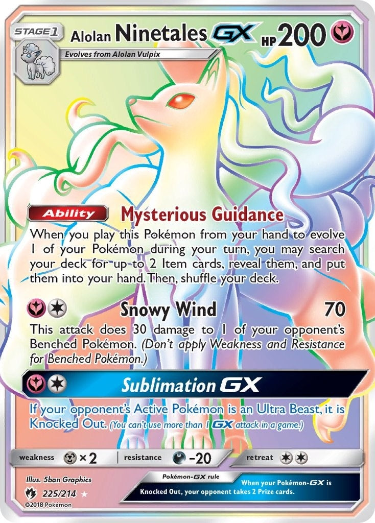 Image for Alolan Ninetales GX (Secret) (SM - Lost Thunder) (225/214) - Pokemon