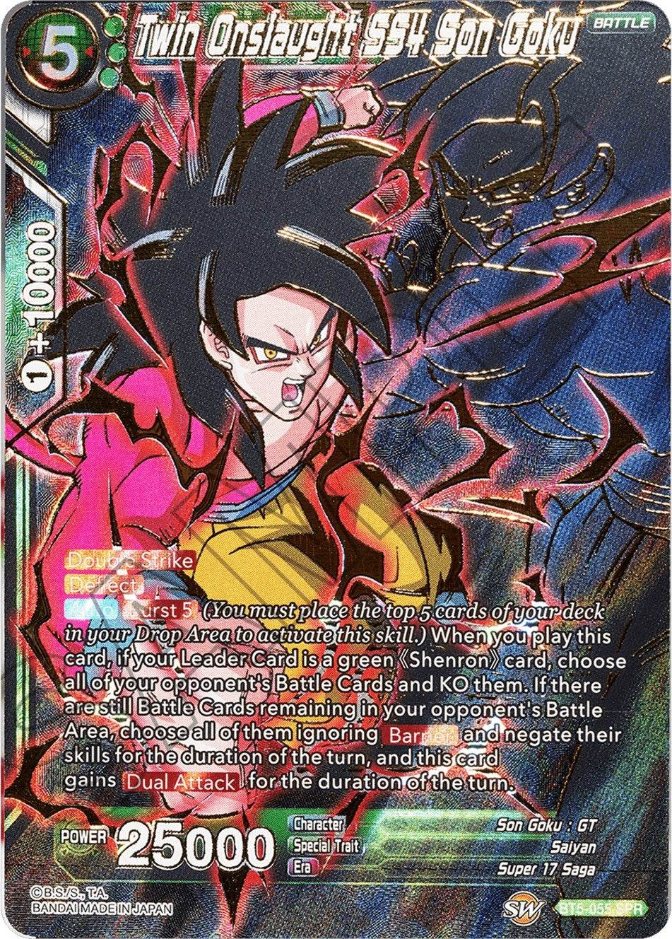 Image for Twin Onslaught SS4 Son Goku (SPR) (Miraculous Revival) (BT5-055) - Dragon Ball Super: Masters