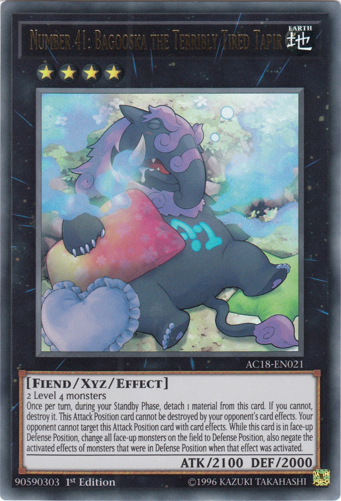 Image for Number 41: Bagooska the Terribly Tired Tapir (Advent Calendar 2018) (AC18-EN021) - YuGiOh