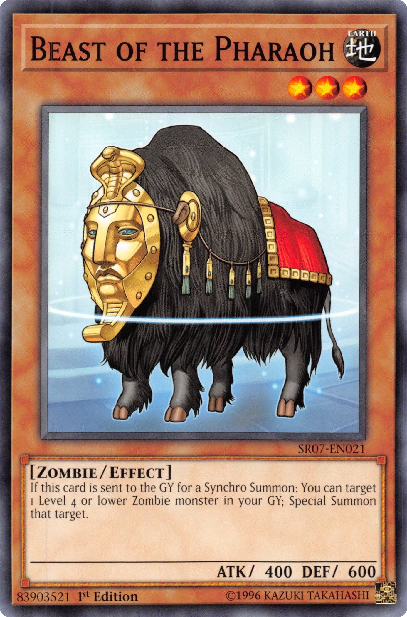 Image for Beast of the Pharaoh (Structure Deck: Zombie Horde) (SR07-EN021) - YuGiOh