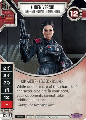 Image for Iden Versio - Inferno Squad Commander (Card Only) (Across the Galaxy) (18) - Star Wars: Destiny