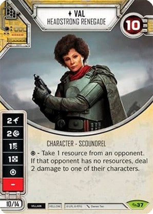 Image for Val - Headstrong Renegade (Across the Galaxy) (37) - Star Wars: Destiny