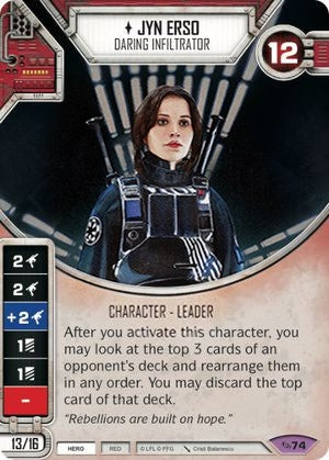 Image for Jyn Erso - Daring Infiltrator (Card Only) (Across the Galaxy) (74) - Star Wars: Destiny