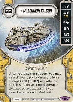 Image for Millennium Falcon (Card Only) (Across the Galaxy) (103) - Star Wars: Destiny