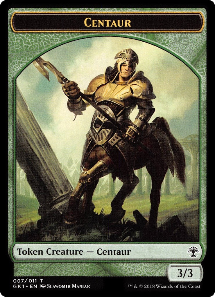 Image for Centaur (007) // Elemental (010) Double-Sided Token (Guilds of Ravnica: Guild Kits) (7 // 10) - Magic: The Gathering