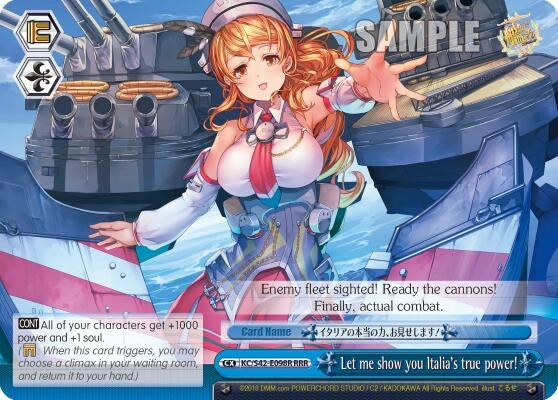 Image for Let me show you Italia's true power! (RRR) (KanColle: Arrival! Reinforcement Fleets from Europe!) (KC/S42-E098R RRR) - Weiss Schwarz