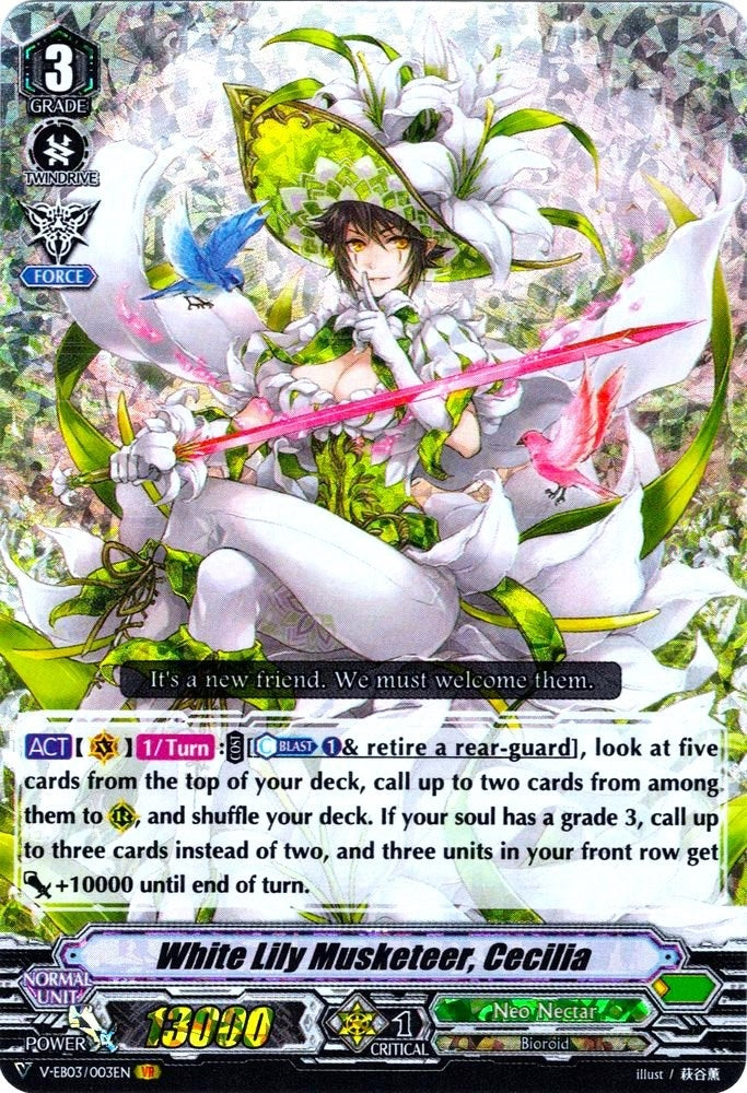 Image for White Lily Musketeer, Cecilia (V-EB03: ULTRARARE MIRACLE COLLECTION) (V-EB03/003EN) - Cardfight Vanguard