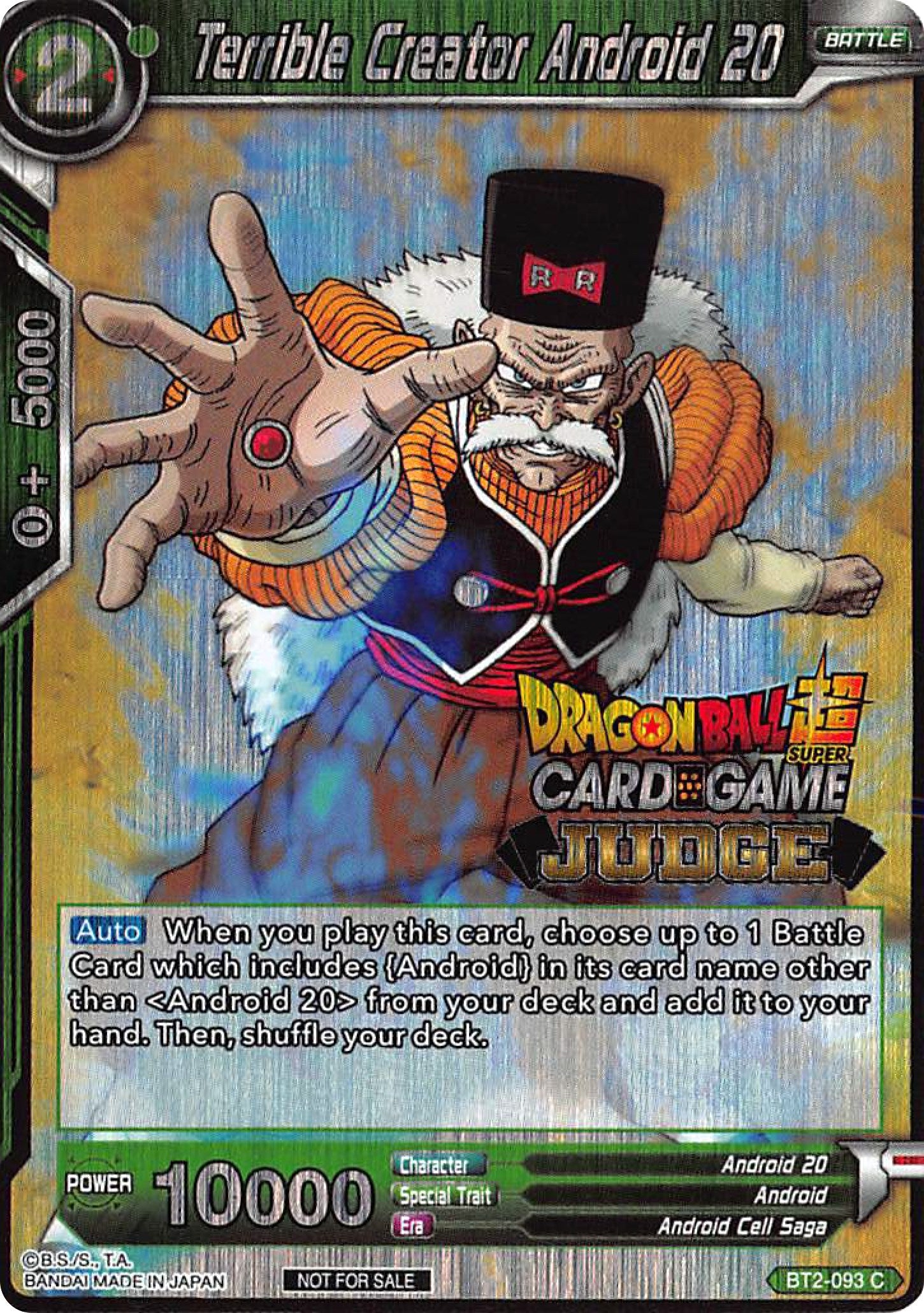Image for Terrible Creator Android 20 (Judge Promotion Cards) (BT2-093) - Dragon Ball Super: Masters