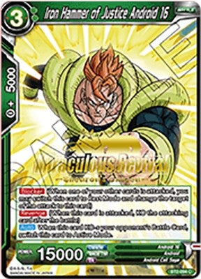 Image for Iron Hammer of Justice Android 16 (Shenron's Chosen Stamped) (Tournament Promotion Cards) (BT2-094) - Dragon Ball Super: Masters
