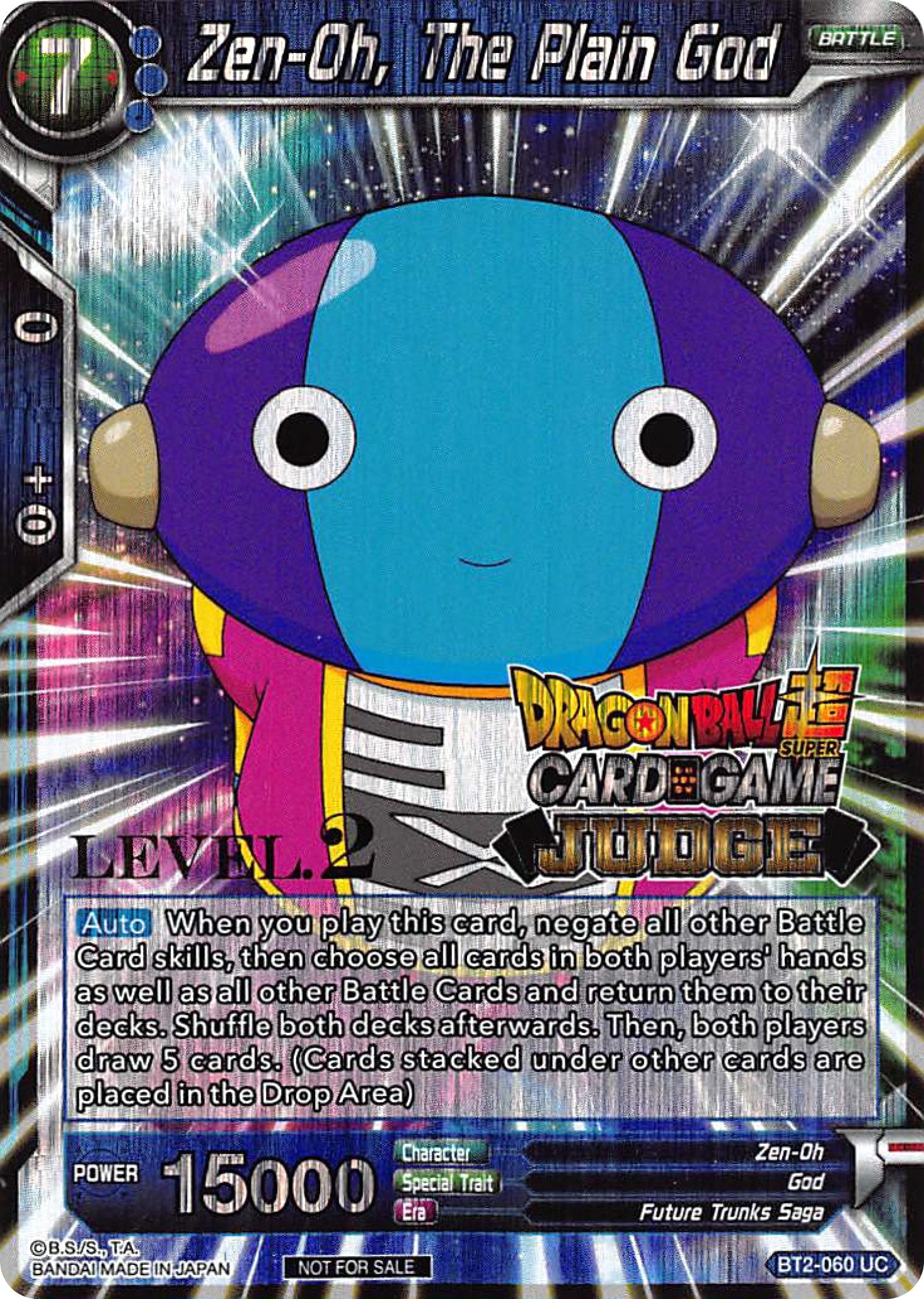 Image for Zen-Oh, The Plain God (Level 2) (Judge Promotion Cards) (BT2-060) - Dragon Ball Super: Masters