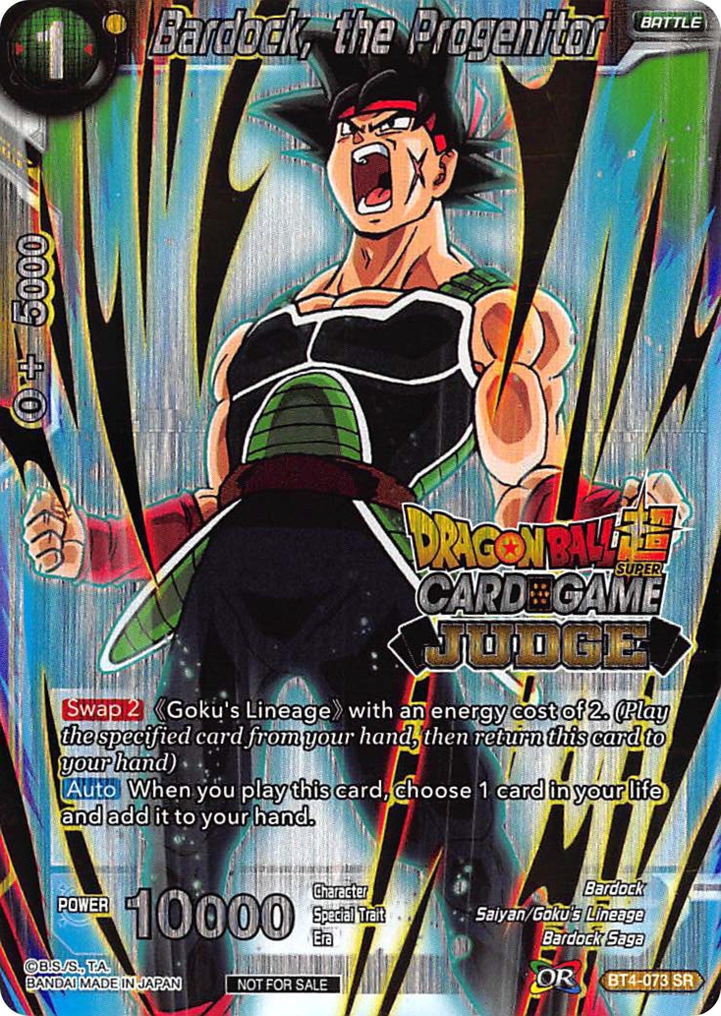 Image for Bardock, the Progenitor (Judge Promotion Cards) (BT4-073) - Dragon Ball Super: Masters