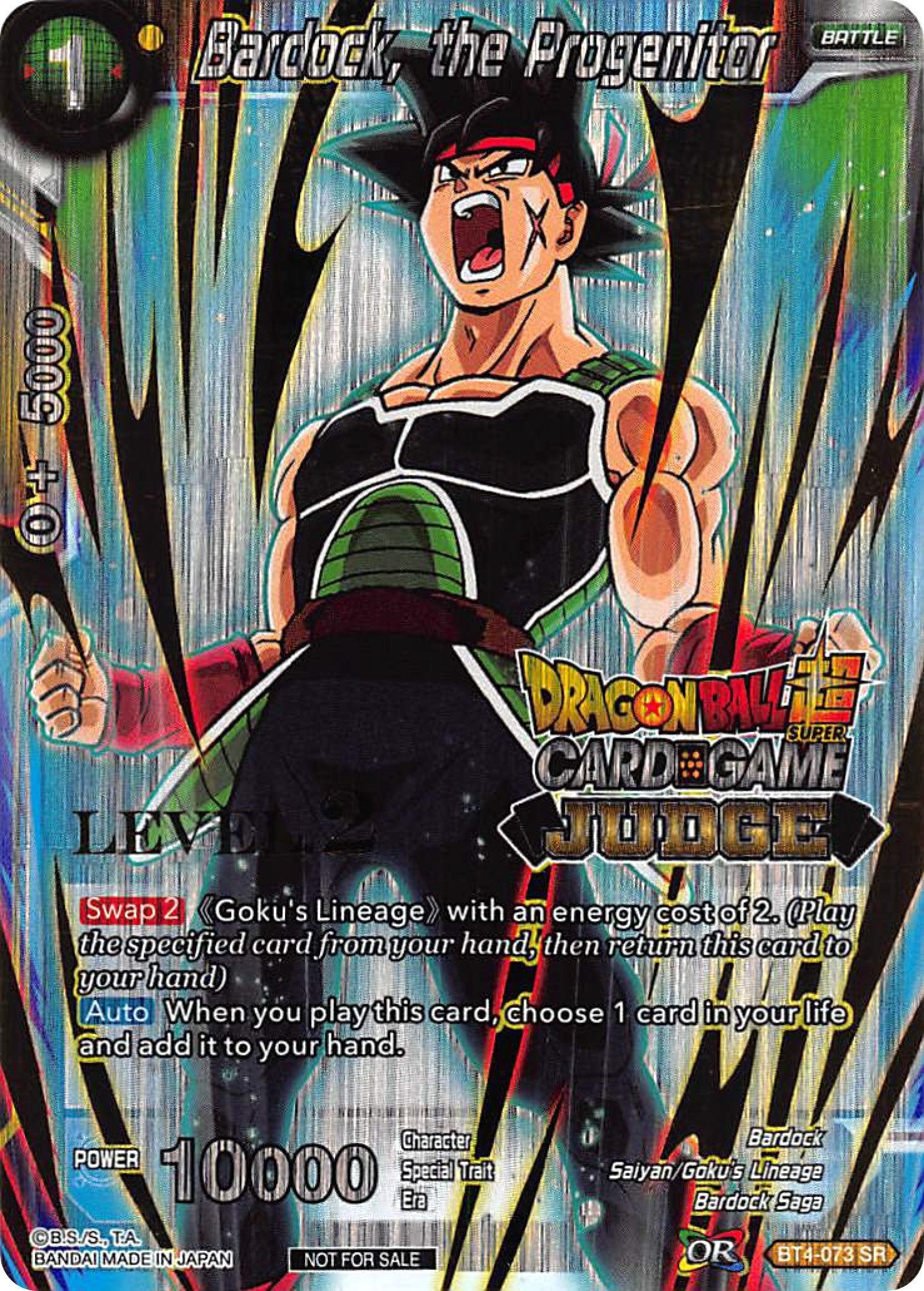 Image for Bardock, the Progenitor (Level 2) (Judge Promotion Cards) (BT4-073) - Dragon Ball Super: Masters