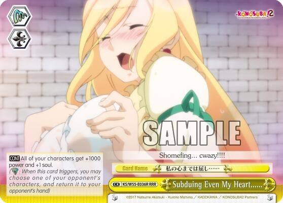 Image for Subduing Even My Heart...... (RRR) (KonoSuba 2) (KS/W55-E036R RRR) - Weiss Schwarz