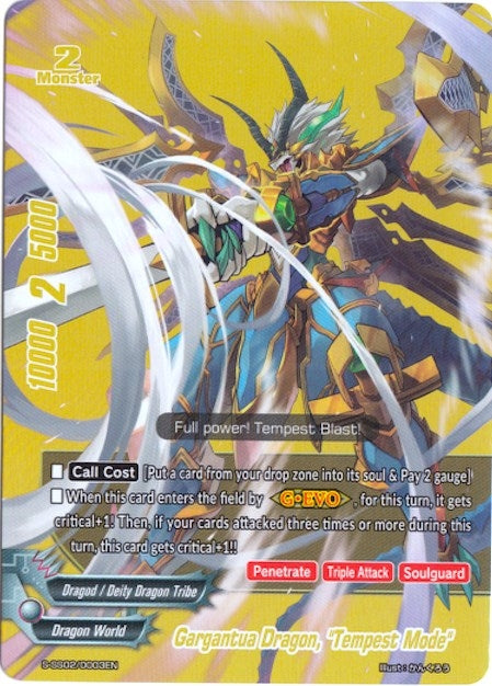 Image for Gargantua Dragon, "Tempest Mode" (BR) (S-SS02: 3 Garga Decks! Impact! Triple Punisher) (S-SS02/0003EN) - Future Card BuddyFight