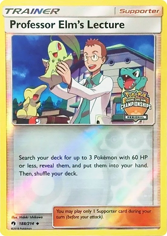 Image for Professor Elm's Lecture - 188/214 (Regional Championships) (League & Championship Cards) (188/214) - Pokemon