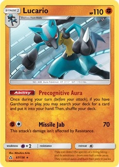 Image for Lucario - 67/156 (SM Ultra Prism) (Deck Exclusives) (067/156) - Pokemon