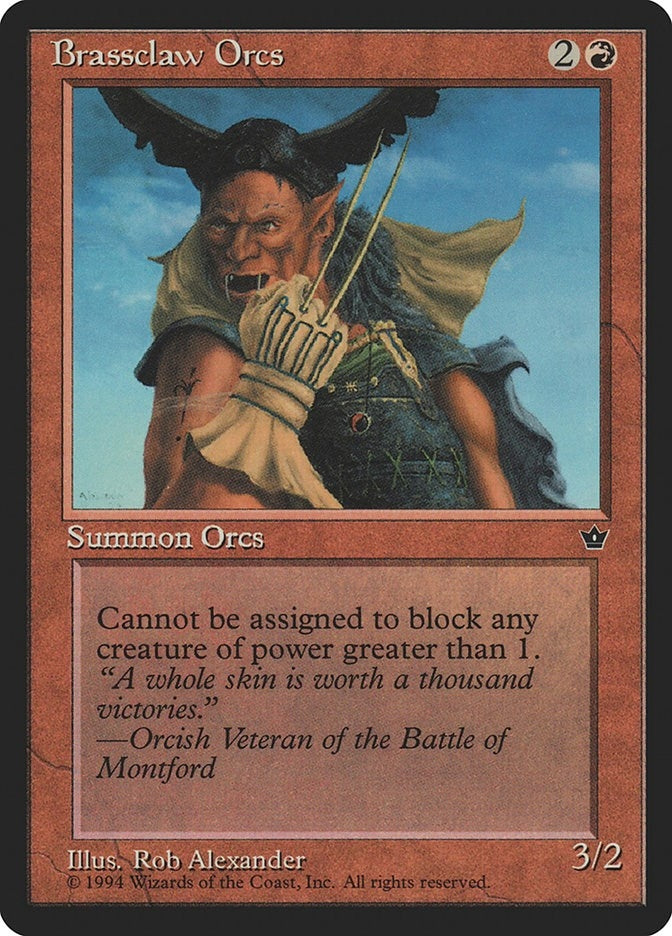 Image for Brassclaw Orcs (Alexander) (Claw) (Fallen Empires) - Magic: The Gathering