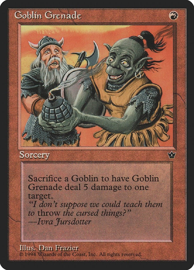 Image for Goblin Grenade (Frazier) (Fallen Empires) - Magic: The Gathering