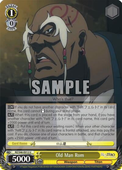 Image for Old Man Rom (Re:ZERO) (RZ/S46-E012 U) - Weiss Schwarz
