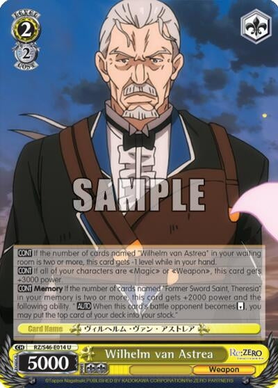 Image for Wilhelm van Astrea (Re:ZERO) (RZ/S46-E014 U) - Weiss Schwarz