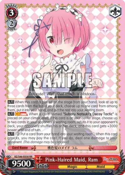Image for Pink-Haired Maid, Ram (Re:ZERO) (RZ/S46-E030 RR) - Weiss Schwarz