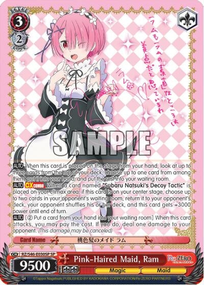 Image for Pink-Haired Maid, Ram (SP) (Re:ZERO) (RZ/S46-E030SP SP) - Weiss Schwarz