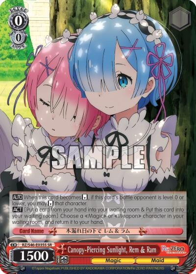 Image for Canopy-Piercing Sunlight, Rem & Ram (SR) (Re:ZERO) (RZ/S46-E035S SR) - Weiss Schwarz