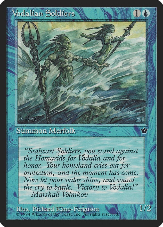 Image for Vodalian Soldiers (Kane-Ferguson) (Fallen Empires) - Magic: The Gathering
