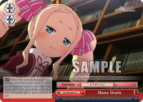 Image for Mana Drain (Re:ZERO) (RZ/S46-E056 CC) - Weiss Schwarz