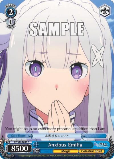 Image for Anxious Emilia (Re:ZERO) (RZ/S46-E093 C) - Weiss Schwarz
