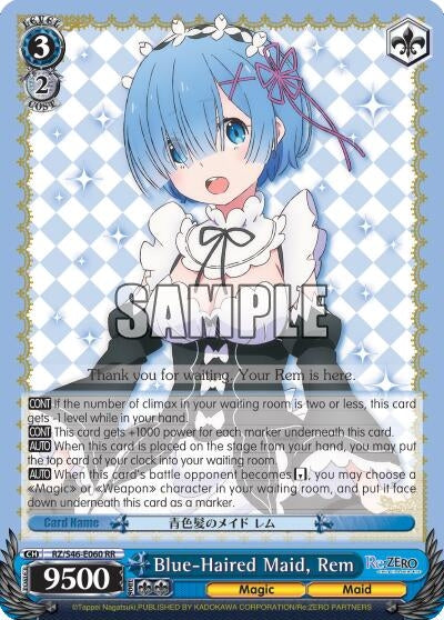 Image for Blue-Haired Maid, Rem (Re:ZERO) (RZ/S46-E060 RR) - Weiss Schwarz