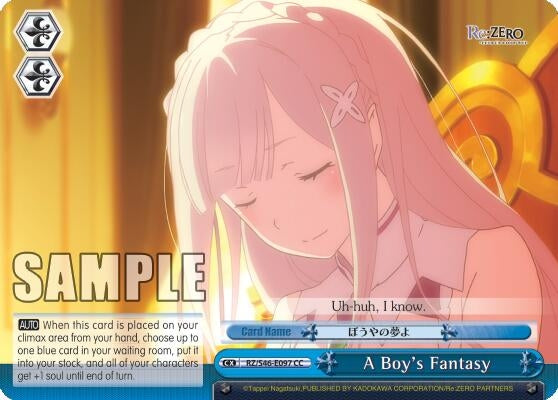 Image for A Boy's Fantasy (Re:ZERO) (RZ/S46-E097 CC) - Weiss Schwarz
