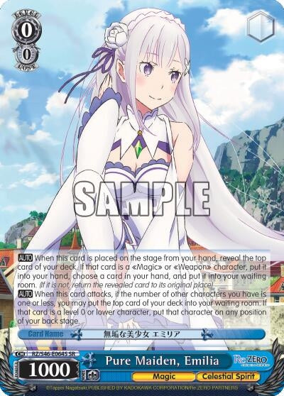 Image for Pure Maiden, Emilia (SR) (Re:ZERO) (RZ/S46-E064S SR) - Weiss Schwarz
